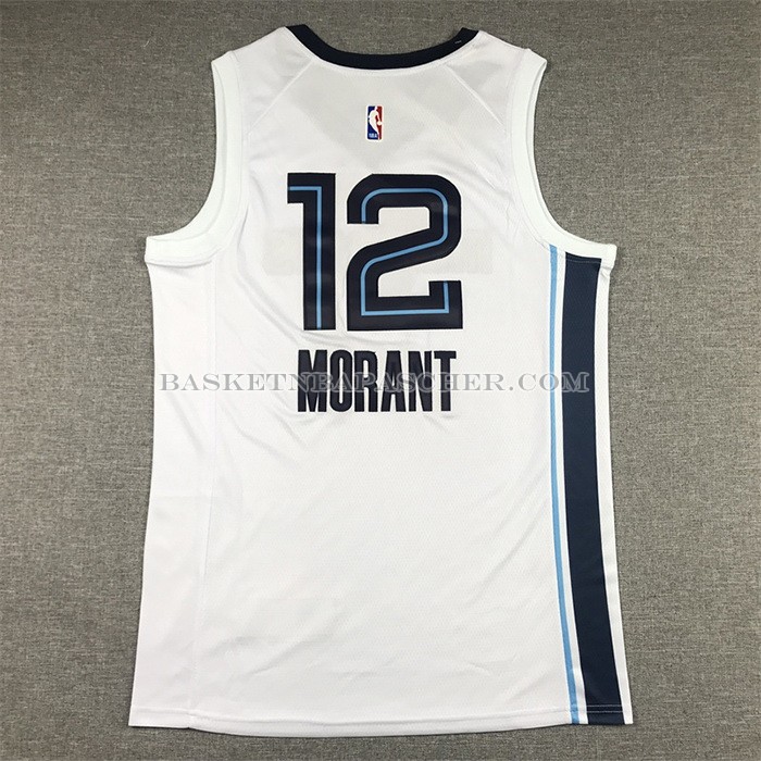 Maillot Memphis Grizzlies Ja Morant NO 12 Association 2022-23 Blanc